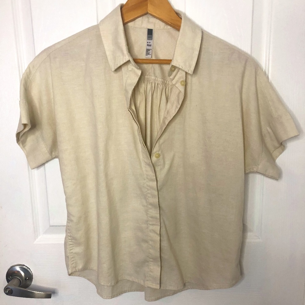 Hemp button down collar shirt